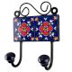 Red Floral Ceramic Tile Hook